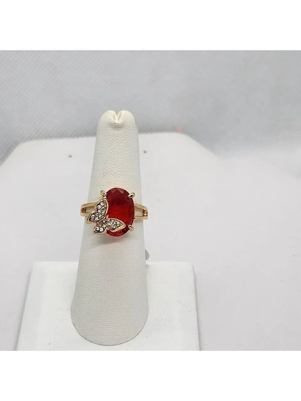Brand New Fashion Jewelry Red GEM Butterfly Ring